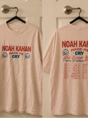 Noah Kahan Made me cry shirt white off